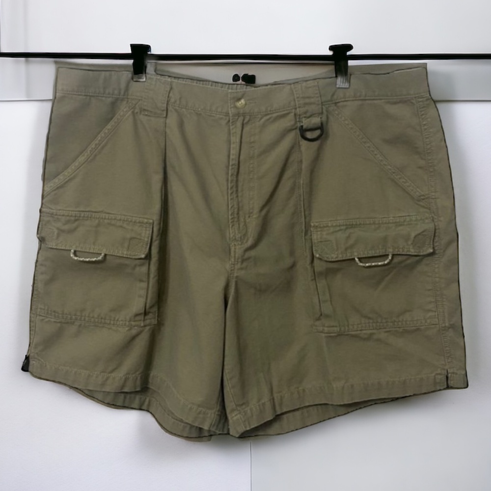 Columbia PFG Khaki Multi Pocket Cargo Shorts, Mens Size XXL